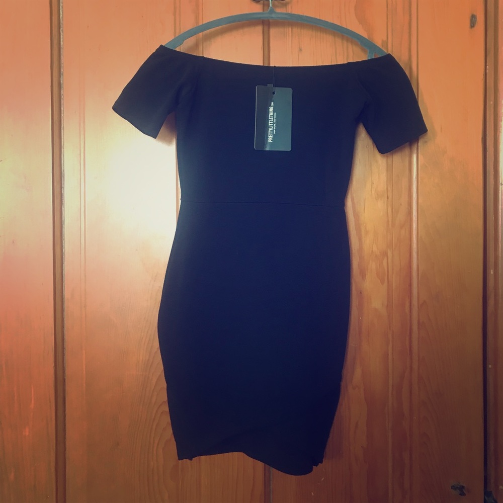 Pretty Little Thing off the shoulder mini dress